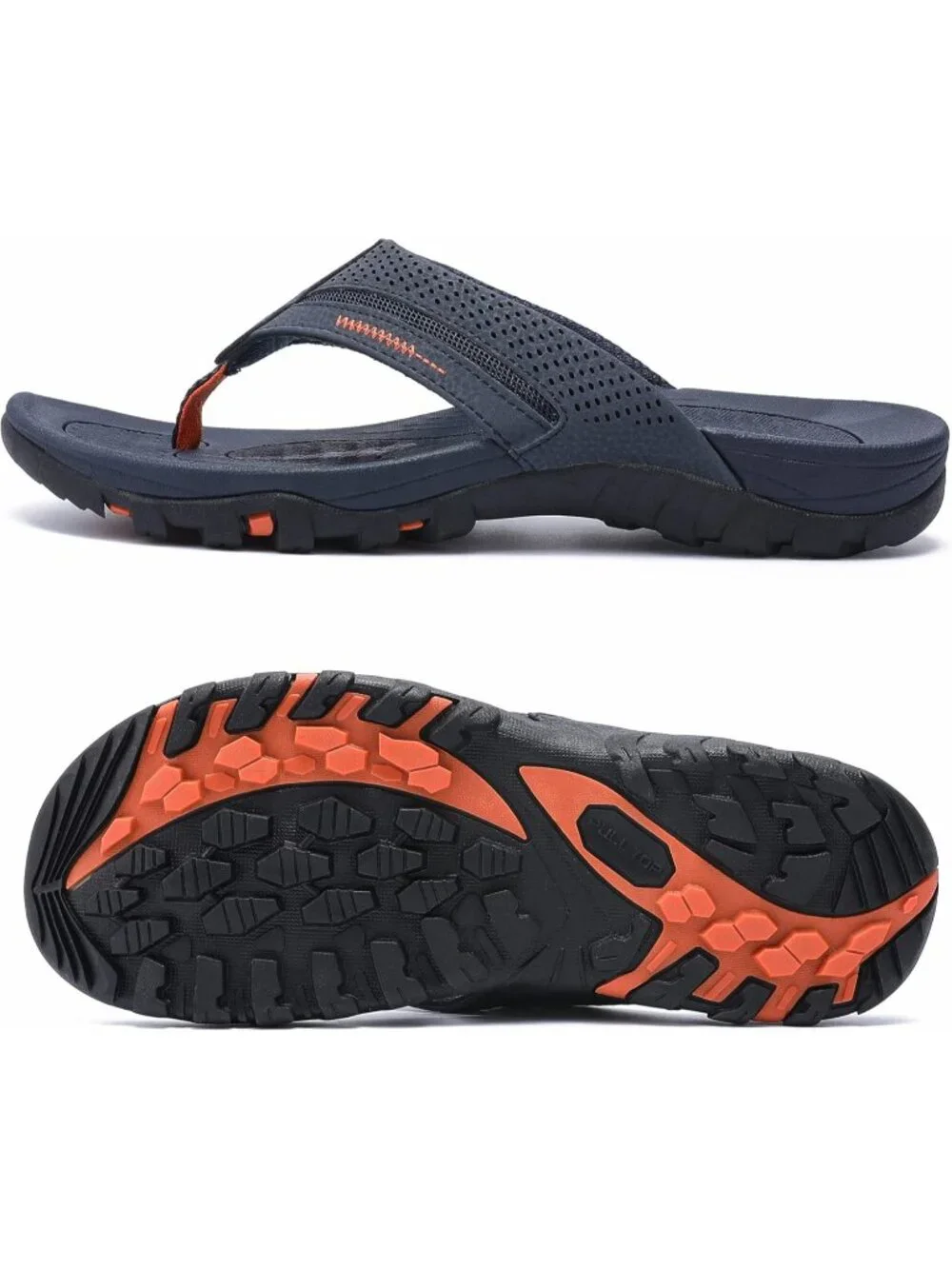 Men's Blue Flip-flops Thongs Sandals Durable Comfort Slippers For Casual